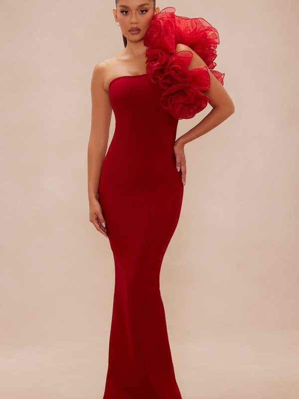 Daniella Bandage Maxi Dress - Burgundy