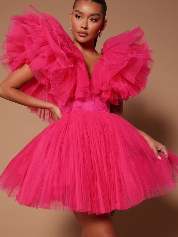 Delaney Tulle Mini Dress - Pink