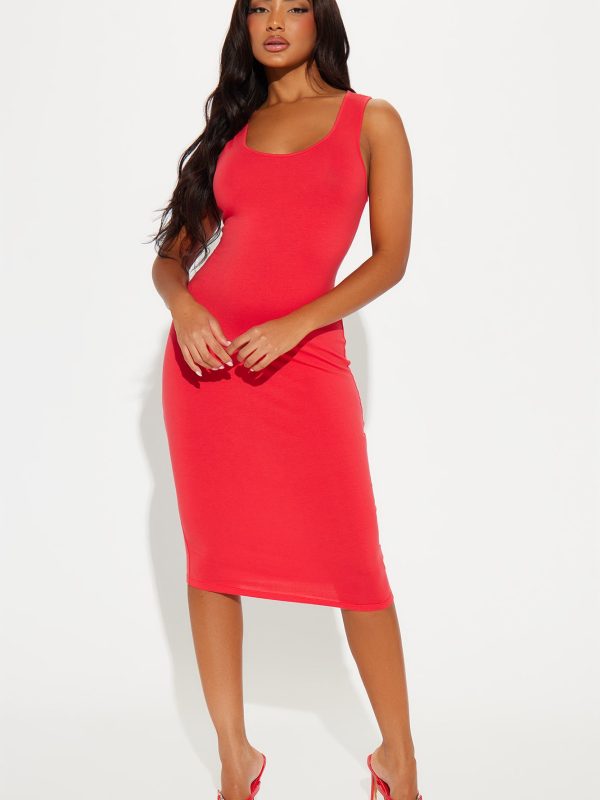 Julianna Midi Dress - Red