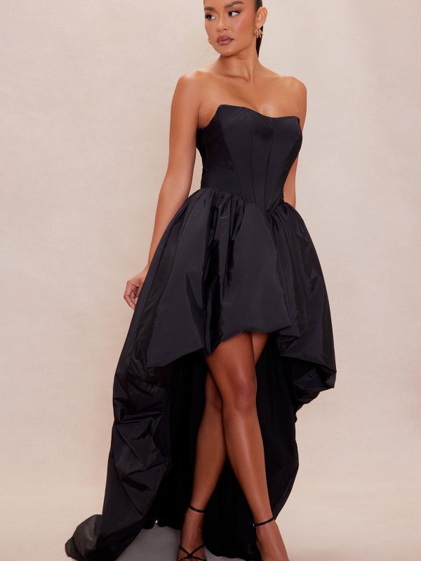 Kylie High Low Gown - Black