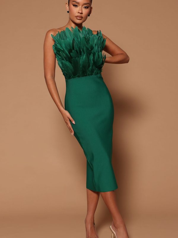 Marianna Bandage Midi Dress - Hunter