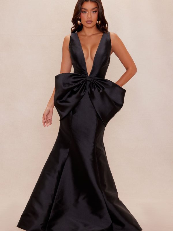 Mia Taffeta Gown - Black